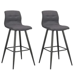 Wohnen Barstühle in Anthrazit Stoffbezug - Una (2er Set)