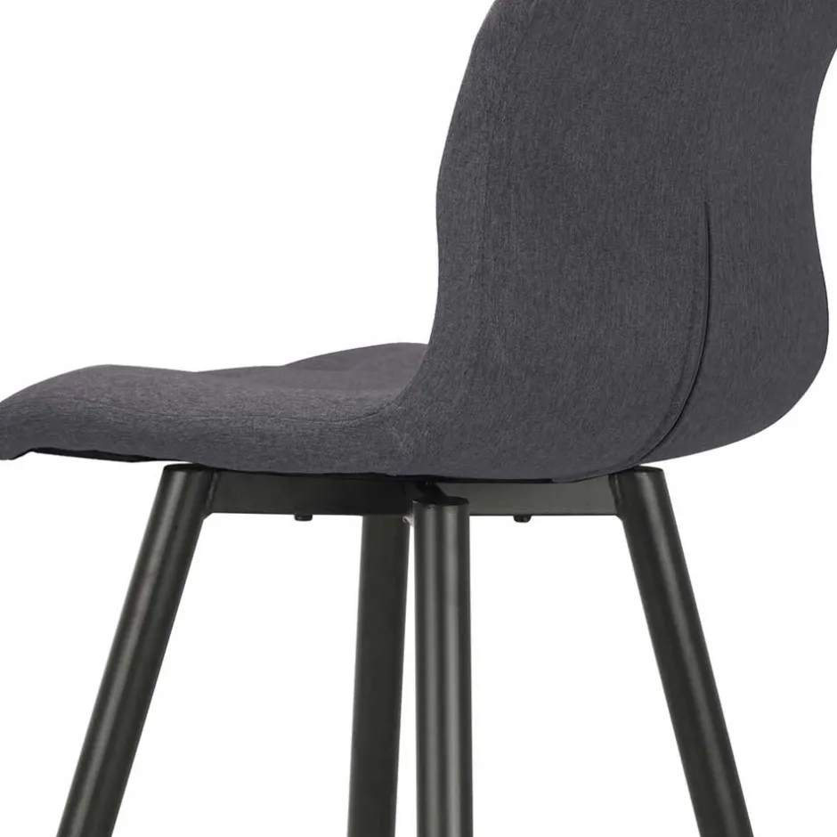 Wohnen Barstühle in Anthrazit Stoffbezug - Una (2er Set)