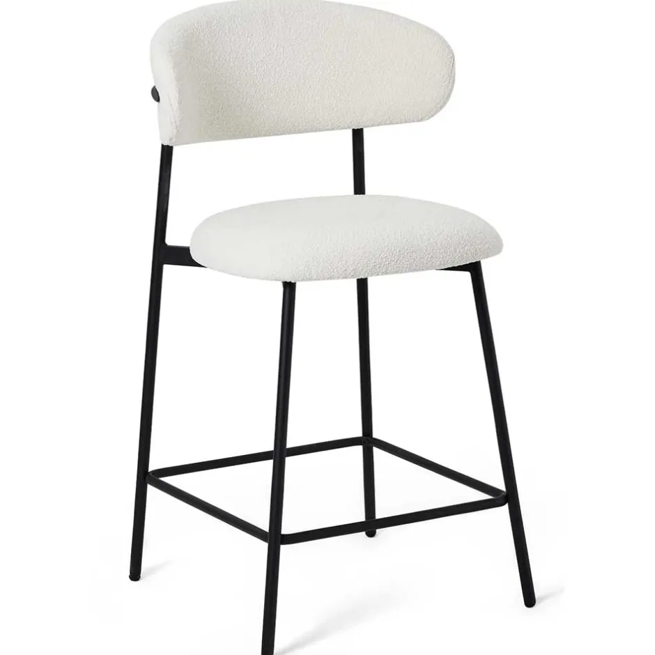 Wohnen Barstühle in Cremeweiß und Schwarz - Bean (2er Set)