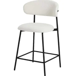 Wohnen Barstühle in Cremeweiß und Schwarz - Bean (2er Set)