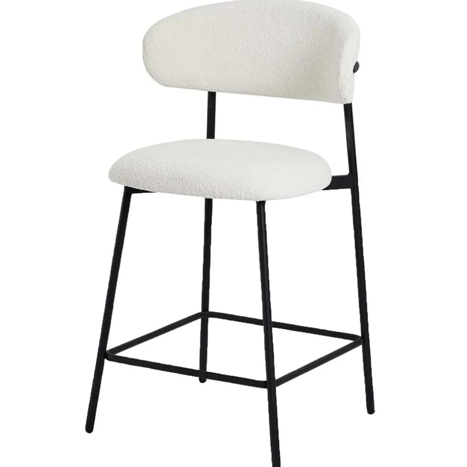 Wohnen Barstühle in Cremeweiß und Schwarz - Bean (2er Set)