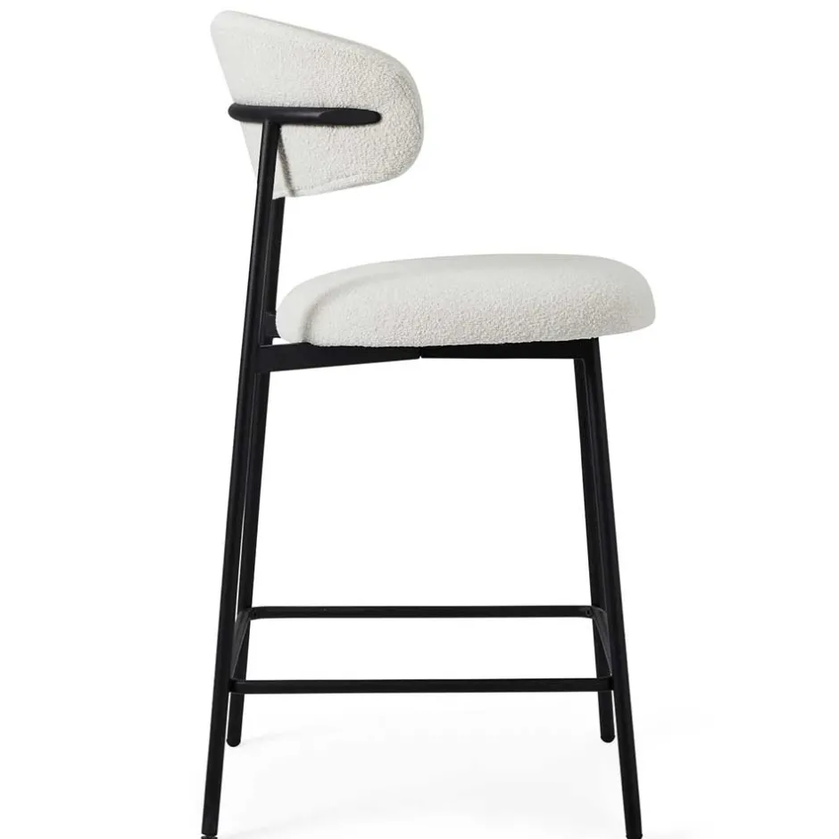 Wohnen Barstühle in Cremeweiß und Schwarz - Bean (2er Set)