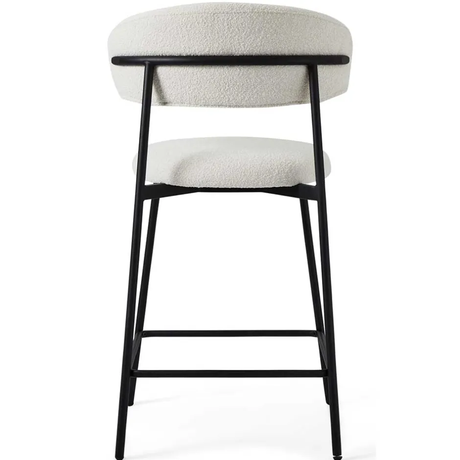 Wohnen Barstühle in Cremeweiß und Schwarz - Bean (2er Set)