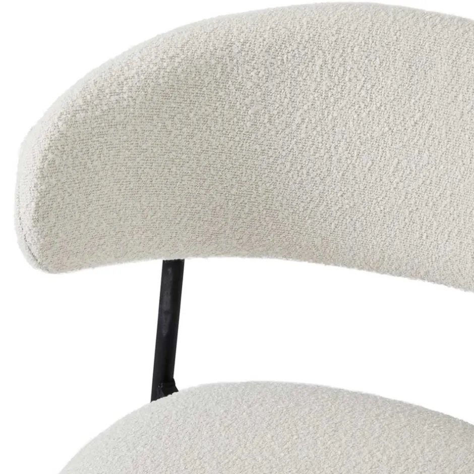 Wohnen Barstühle in Cremeweiß und Schwarz - Bean (2er Set)