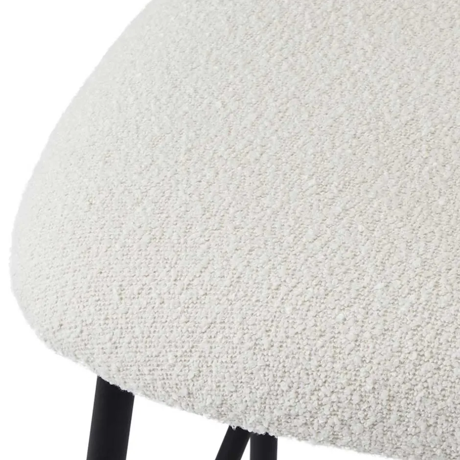 Wohnen Barstühle in Cremeweiß und Schwarz - Bean (2er Set)