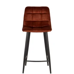 Wohnen Barstühle in Rost Braun Velours - Susa (2er Set)