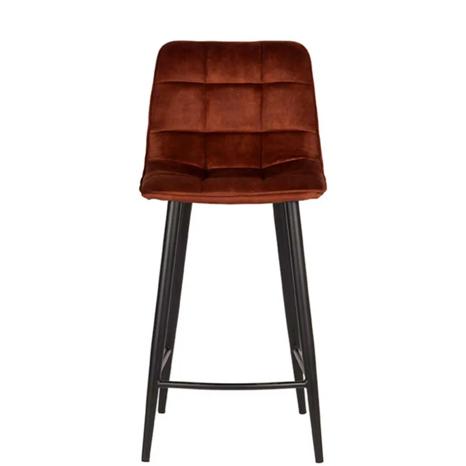 Wohnen Barstühle in Rost Braun Velours - Susa (2er Set)