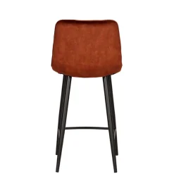 Wohnen Barstühle in Rost Braun Velours - Susa (2er Set)