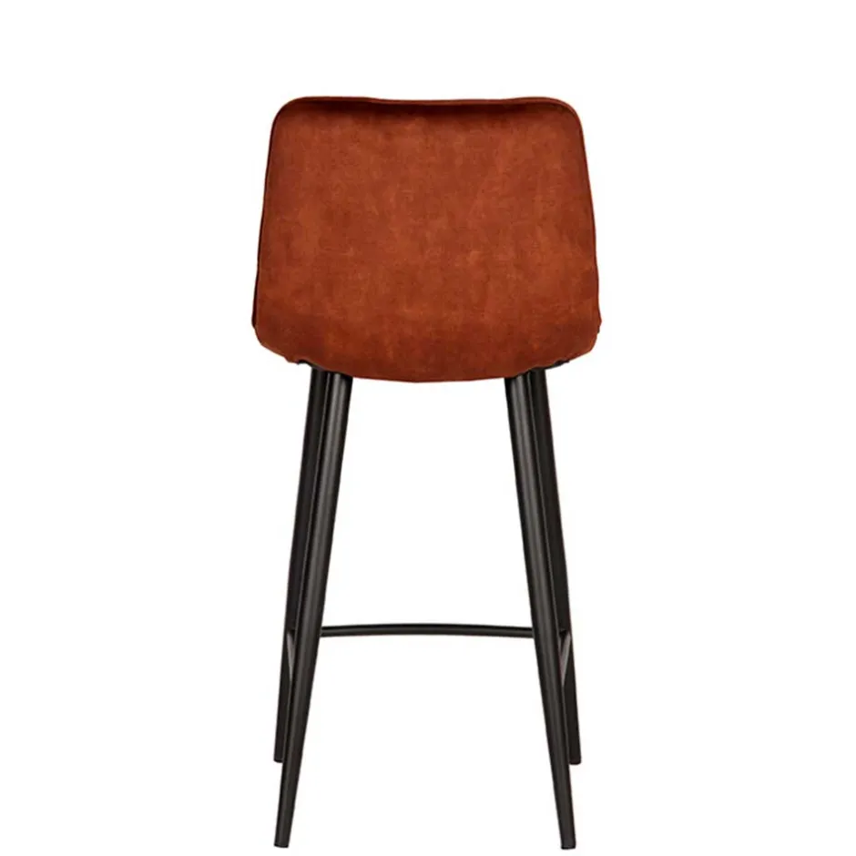 Wohnen Barstühle in Rost Braun Velours - Susa (2er Set)