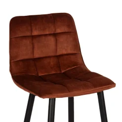 Wohnen Barstühle in Rost Braun Velours - Susa (2er Set)