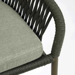 Wohnen Barstuhl aus Geflecht in Dunkelgrün - Madias (4er Set)