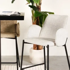 Barstuhl aus Struktursamt Creme - Filler (2er Set)^Wohnen Online