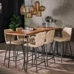 Barstuhl in Beige Boucle - Maja (2er Set)^Wohnen Clearance