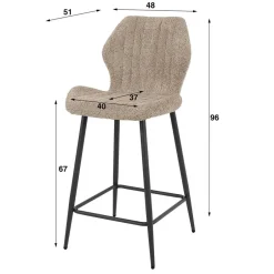 Barstuhl in Beige Boucle - Maja (2er Set)^Wohnen Clearance