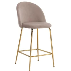 Wohnen Barstuhl in Beige und Gold - Furcios (2er Set)