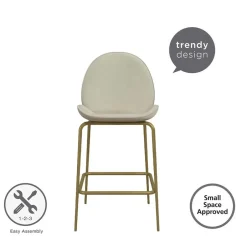 Barstuhl in Creme mit Messing - Rucia^Wohnen Sale