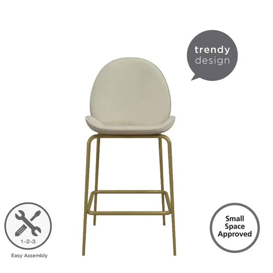 Barstuhl in Creme mit Messing - Rucia^Wohnen Sale