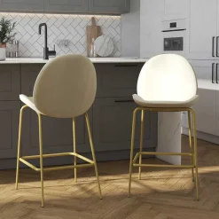 Barstuhl in Creme mit Messing - Rucia^Wohnen Sale