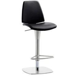 Barstuhl in Schwarz - echtes Leder - Jodolio^Wohnen Online