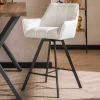 Wohnen Barstuhl mit Drehgestell in Creme Boucle - Queen (2er Set)
