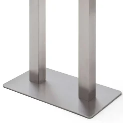 Wohnen Bartisch mit Glasplatte in Mattweiß Zigaro & Säulengestell