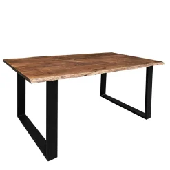 Wohnen Baumkante Designtisch aus Akazie in Nussbaumfarben - Ondeon
