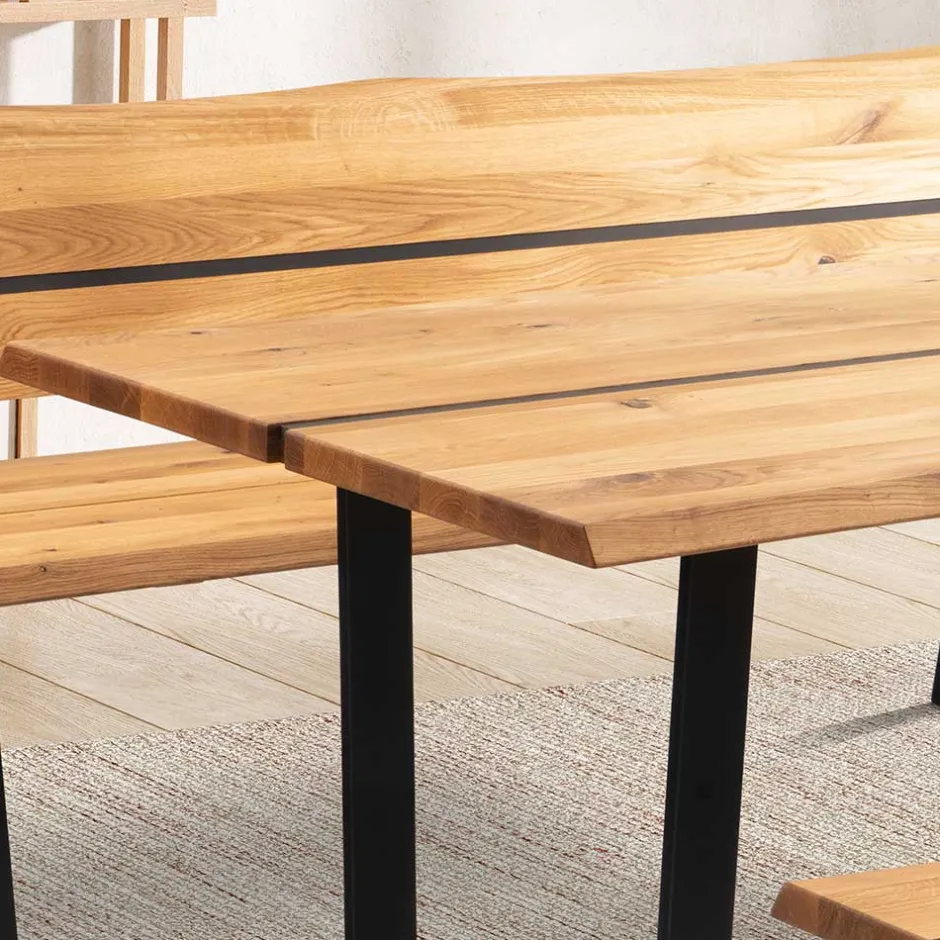 Wohnen Baumkante Esszimmertisch aus Wildeiche massiv - Jessmine