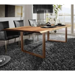 Wohnen Baumkante Esszimmertisch mit U-Gestell Braun - Jeguta