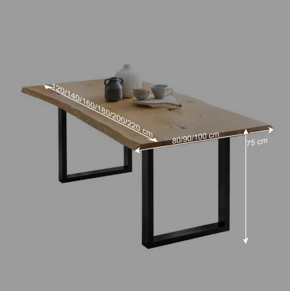 Wohnen Baumkante Esszimmertisch aus Eiche - Selvina