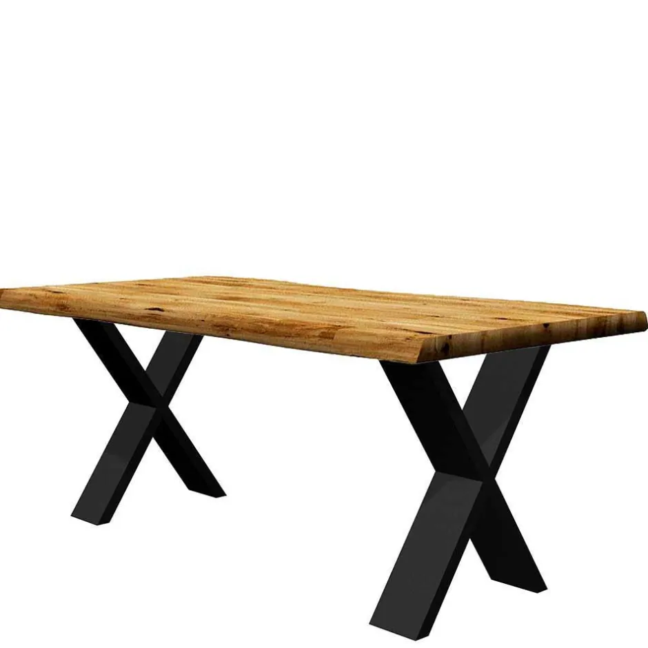 Wohnen Baumkante Tisch mit X-Füßen in 12 Größen - Isacco
