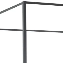 Wohnen Baumkante Wildeiche Bett mit Metall Himmel Gestell - Agadi