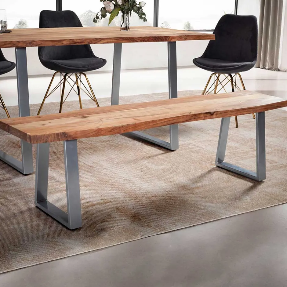 Wohnen Baumkanten Essbank aus Akazie Massivholz - Yukon