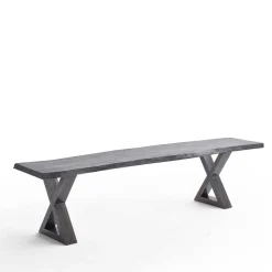 Baumkanten Essbank in Akazie Grau - Simael^Wohnen Online