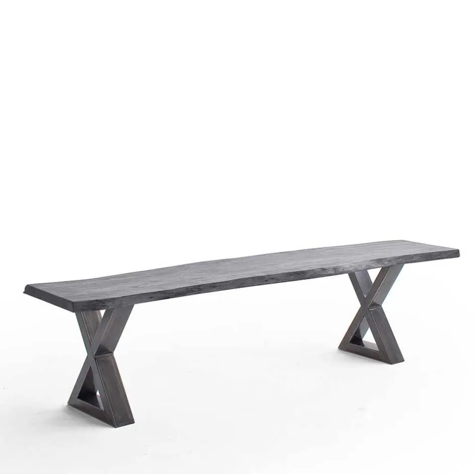 Baumkanten Essbank in Akazie Grau - Simael^Wohnen Online