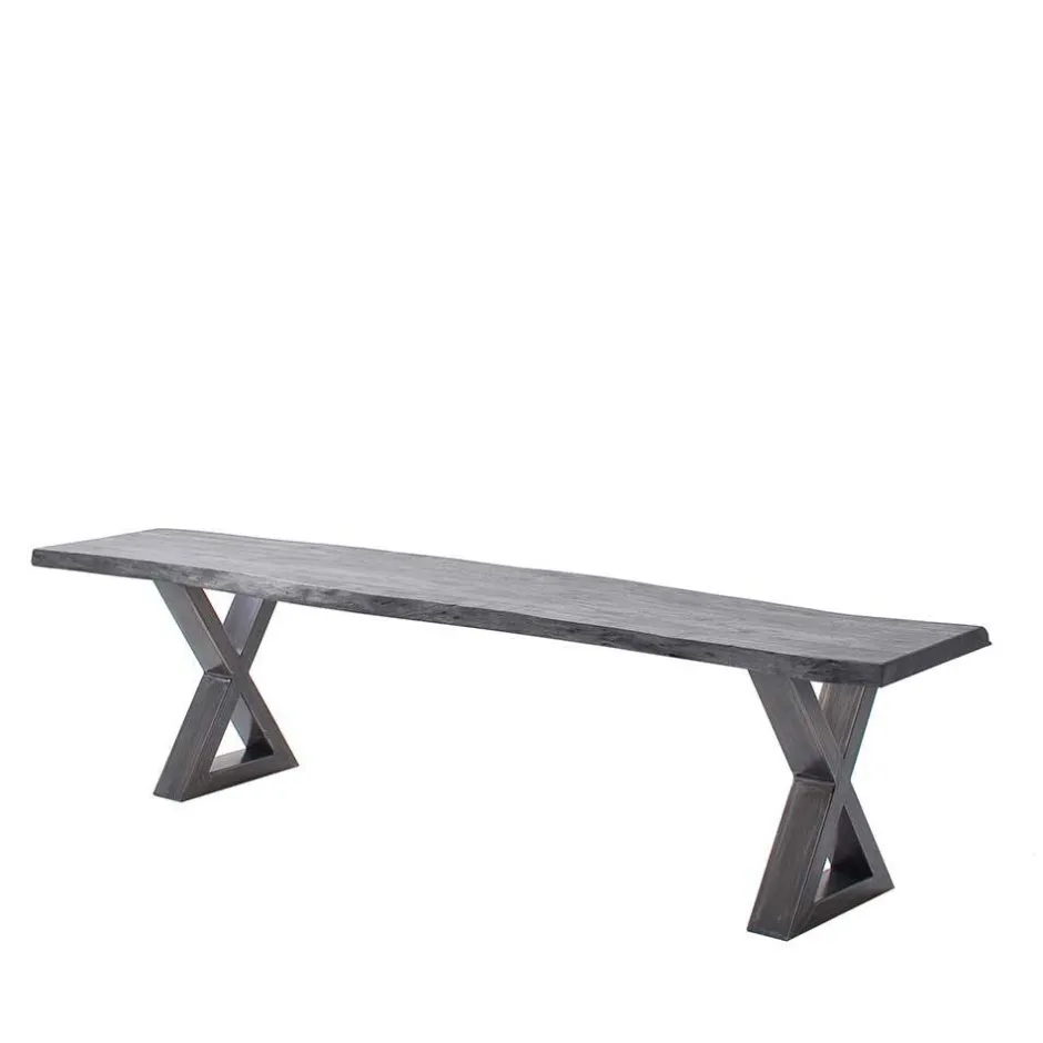 Baumkanten Essbank in Akazie Grau - Simael^Wohnen Online