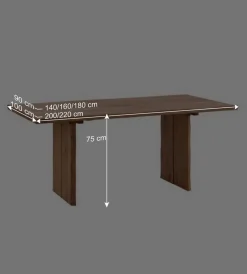 Wohnen Baumkanten Esstisch Sympatia aus Wildeiche Massivholz