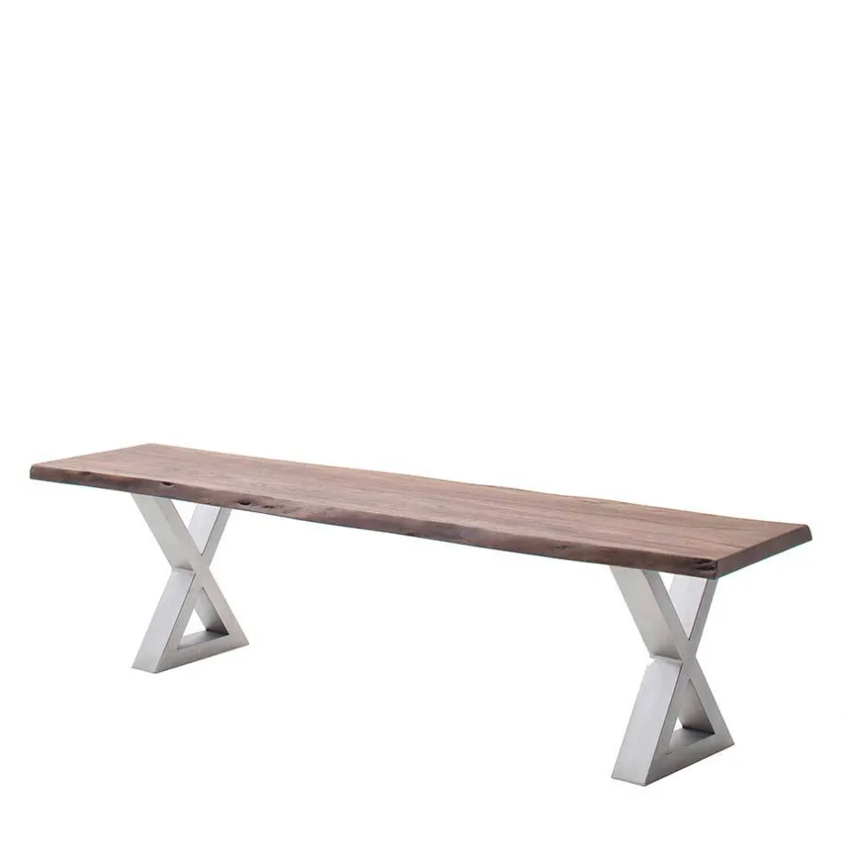 Wohnen Baumkanten Esszimmerbank in Walnuss - Veit