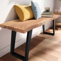 Wohnen Baumkanten Flurbank aus Akazie Massivholz - Reggio