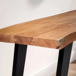 Wohnen Baumkanten Flurbank aus Akazie Massivholz - Reggio