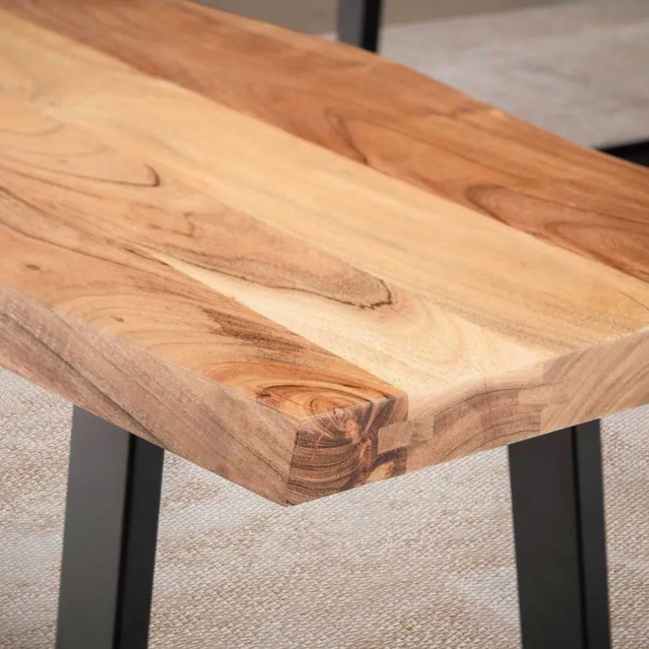 Wohnen Baumkanten Küchenbank mit Trapezbeinen - Pafigona