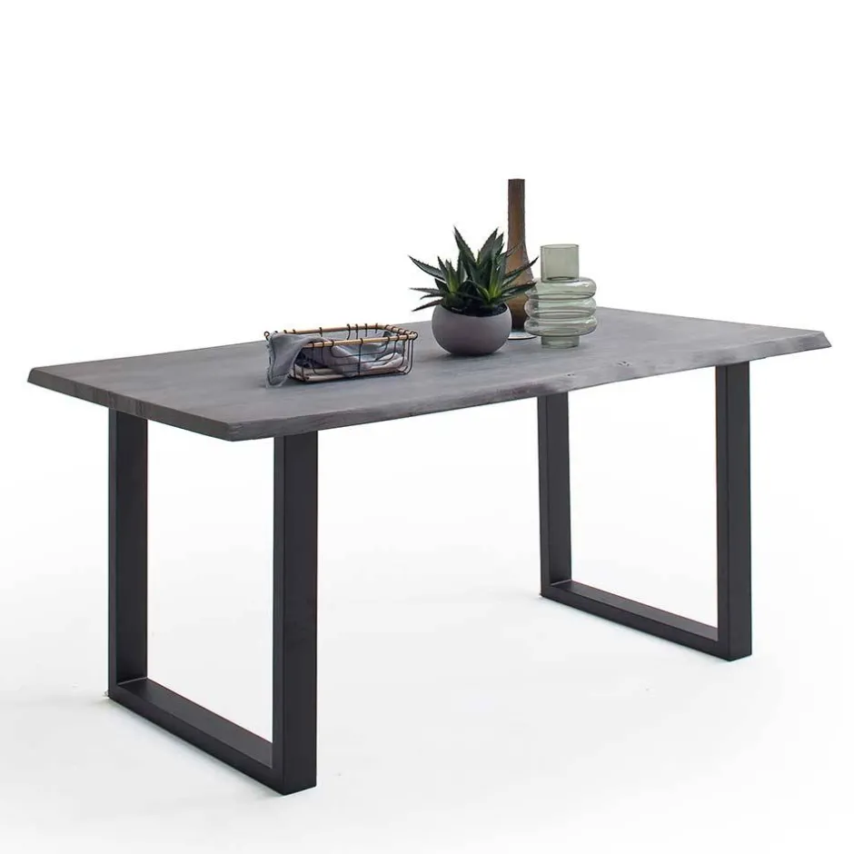 Wohnen Baumkanten Küchentisch in Akazie Grau - Balanza