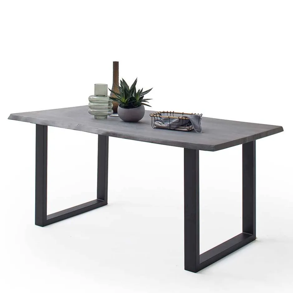 Wohnen Baumkanten Küchentisch in Akazie Grau - Balanza