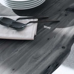 Wohnen Baumkanten Küchentisch in Akazie Grau - Balanza