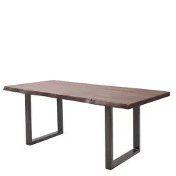 Baumkanten Tisch aus Akazie in Walnuss Braun - Rodrico^Wohnen Clearance