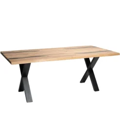 Wohnen Baumkantentisch aus Eiche mit Epoxid-Harz - Slavidra