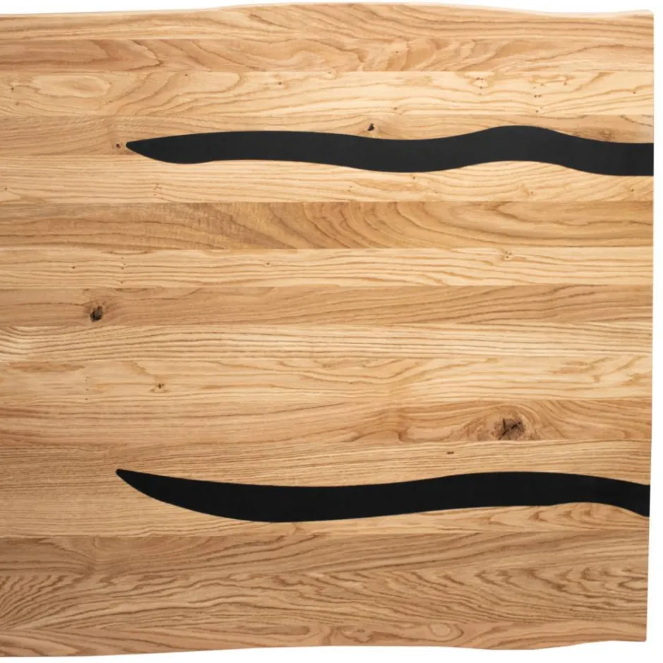 Wohnen Baumkantentisch aus Eiche mit Epoxid-Harz - Slavidra