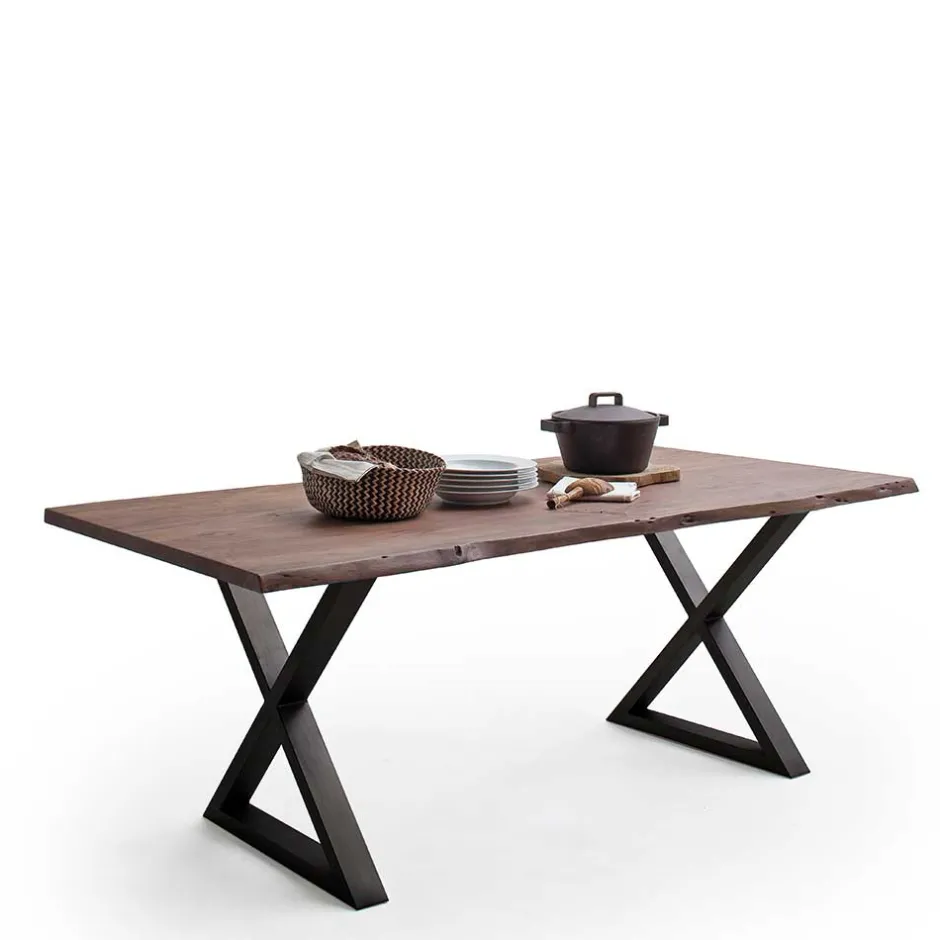 Baumkantentisch mit X Gestell - Geniasan^Wohnen Sale