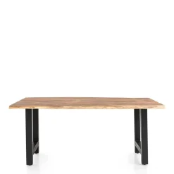 Wohnen Baumkantentisch und Tischsessel Set - Eulena (fünfteilig)