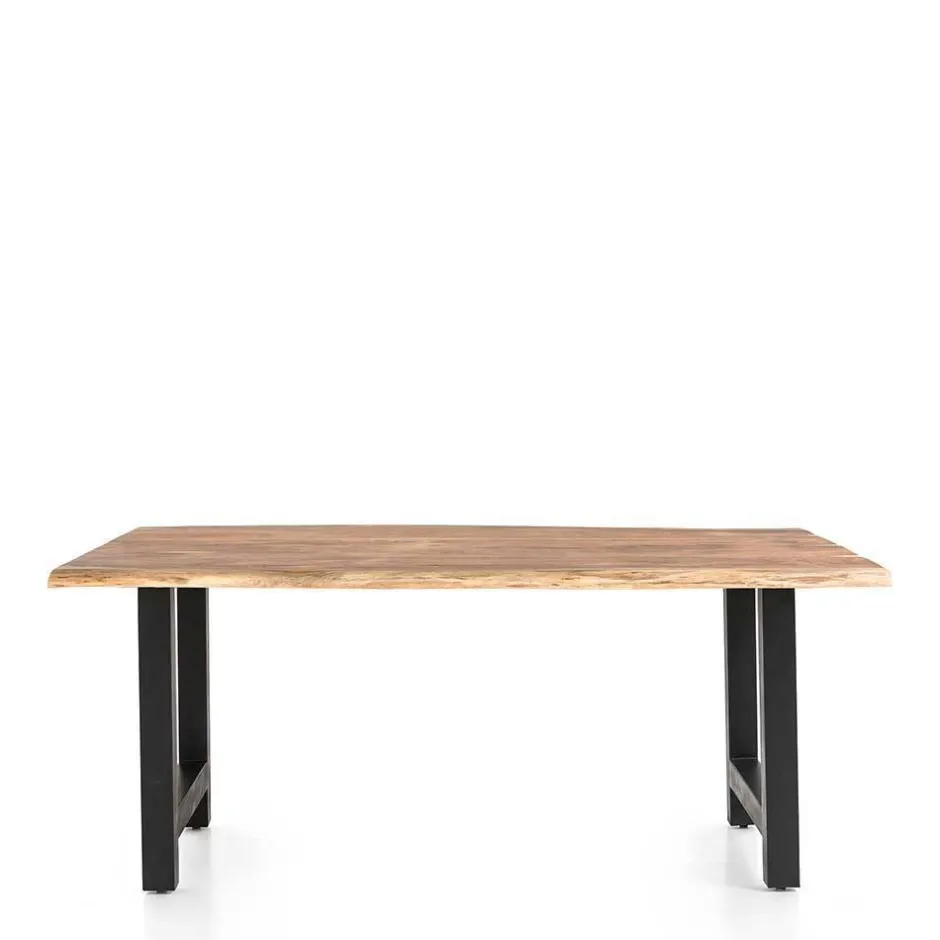 Wohnen Baumkantentisch und Tischsessel Set - Eulena (fünfteilig)