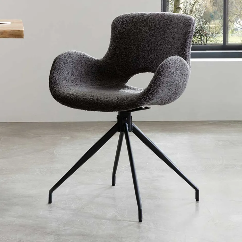 Wohnen Baumkantentisch und Tischsessel Set - Eulena (fünfteilig)